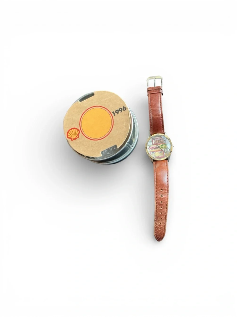 Vintage Shell Oil Collectible Fossil Watch New In Can Never Used